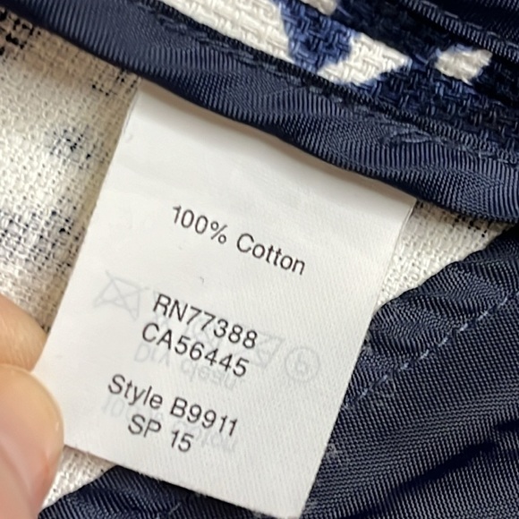 J.Crew Blue White Leopard zipper front Collarless Career Spring Blazer Jacket - Picture 5 of 15